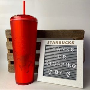 STARBUCKS VALENTINE Red Heart Soft Touch Kaleidoscope Dome Cold Tumbler